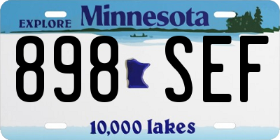 MN license plate 898SEF