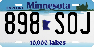 MN license plate 898SOJ