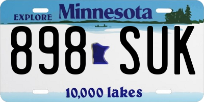 MN license plate 898SUK