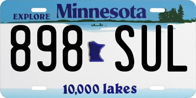 MN license plate 898SUL