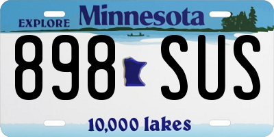 MN license plate 898SUS