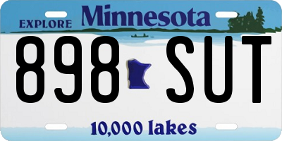 MN license plate 898SUT