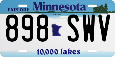 MN license plate 898SWV