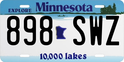 MN license plate 898SWZ