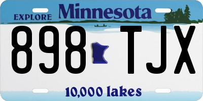 MN license plate 898TJX