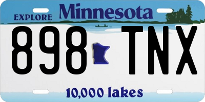 MN license plate 898TNX