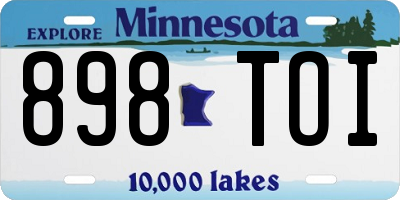 MN license plate 898TOI