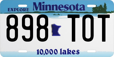 MN license plate 898TOT