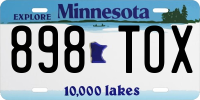 MN license plate 898TOX