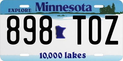 MN license plate 898TOZ