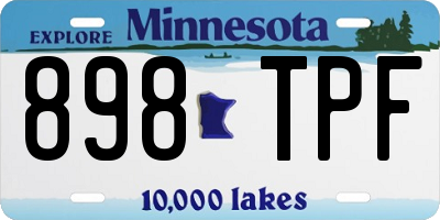 MN license plate 898TPF