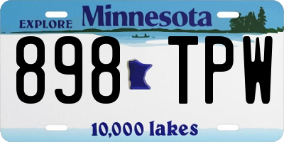 MN license plate 898TPW