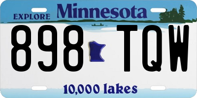 MN license plate 898TQW