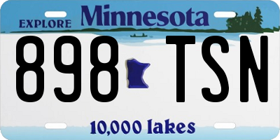 MN license plate 898TSN