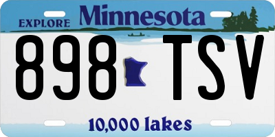 MN license plate 898TSV