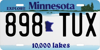 MN license plate 898TUX