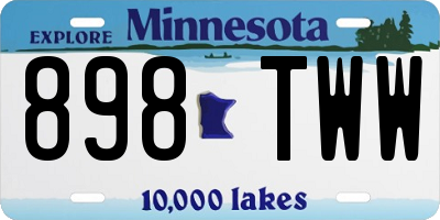 MN license plate 898TWW