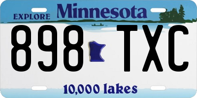 MN license plate 898TXC