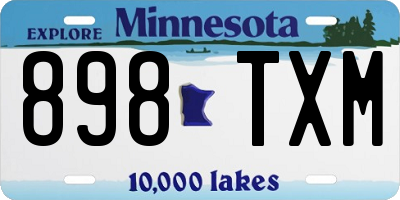 MN license plate 898TXM