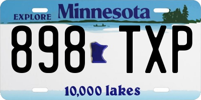 MN license plate 898TXP