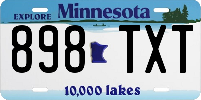 MN license plate 898TXT