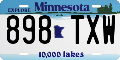 MN license plate 898TXW