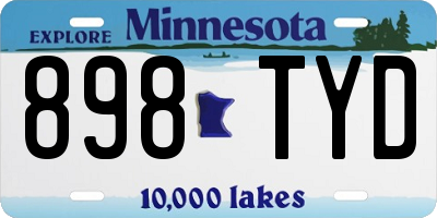 MN license plate 898TYD