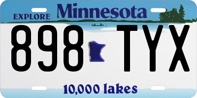 MN license plate 898TYX