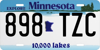 MN license plate 898TZC