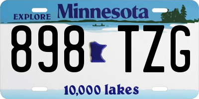 MN license plate 898TZG