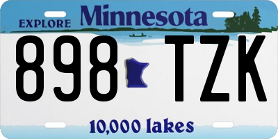 MN license plate 898TZK