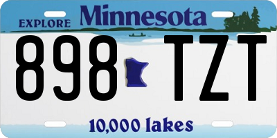 MN license plate 898TZT