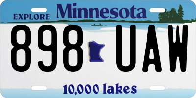 MN license plate 898UAW