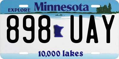 MN license plate 898UAY