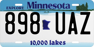 MN license plate 898UAZ