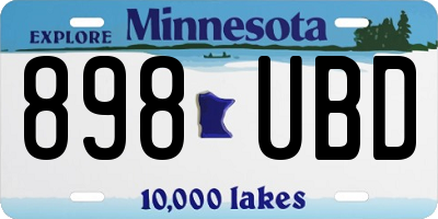 MN license plate 898UBD