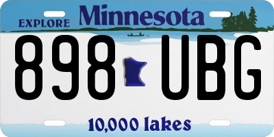 MN license plate 898UBG