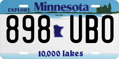 MN license plate 898UBO