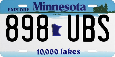 MN license plate 898UBS