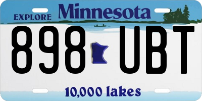 MN license plate 898UBT
