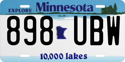 MN license plate 898UBW