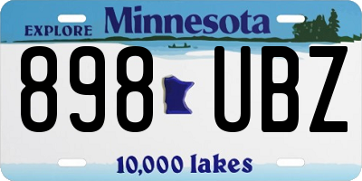 MN license plate 898UBZ
