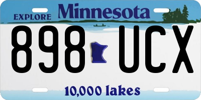 MN license plate 898UCX