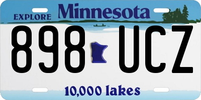 MN license plate 898UCZ