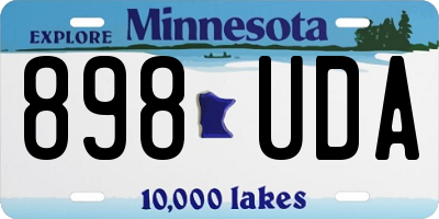 MN license plate 898UDA