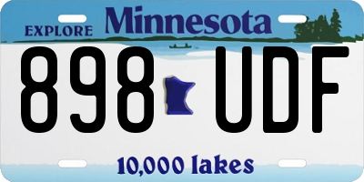 MN license plate 898UDF