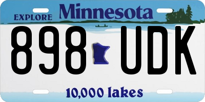 MN license plate 898UDK