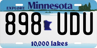 MN license plate 898UDU