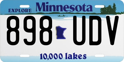 MN license plate 898UDV