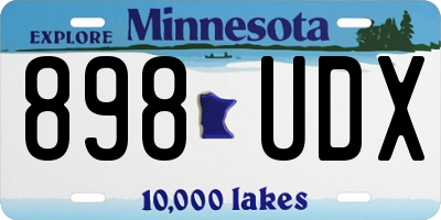 MN license plate 898UDX